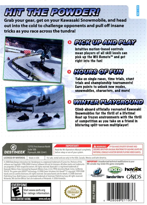Kawasaki Snowmobiles box back