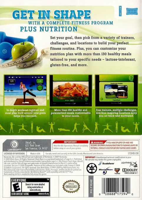 My Fitness Coach 2: Exercise & Nutrition box back