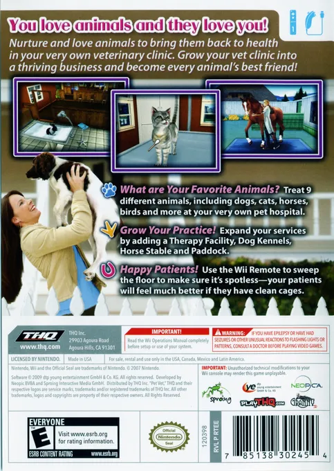 Paws & Claws: Pet Vet box back