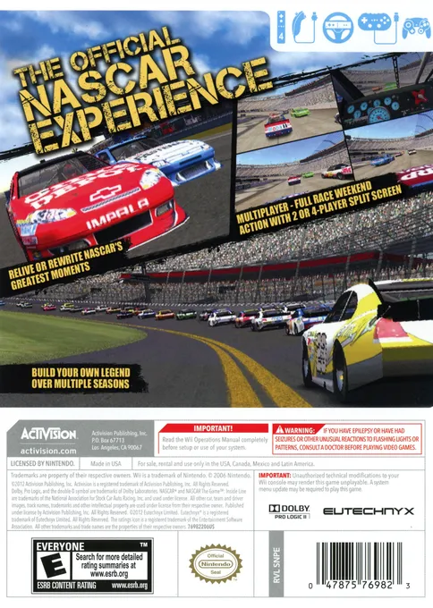 NASCAR The Game: Inside Line box back