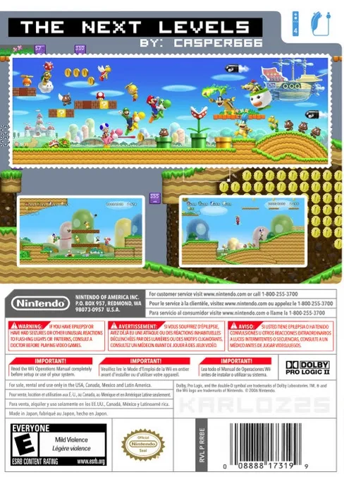 New Super Mario Bros. Wii 2: The Next Levels box back