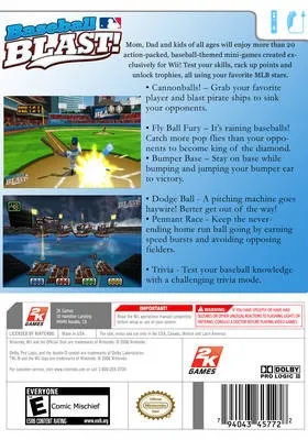Baseball Blast! box back