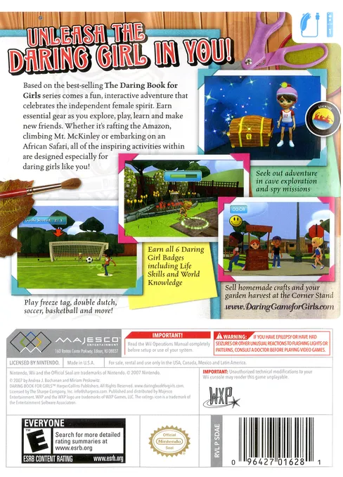 The Daring Game for Girls box back