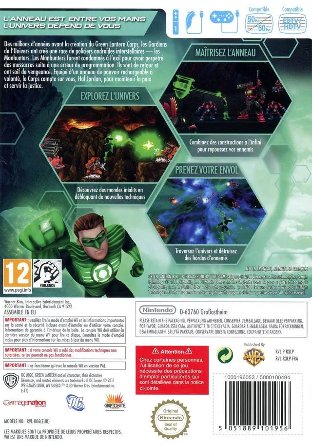 Green Lantern: Rise of the Manhunters box back