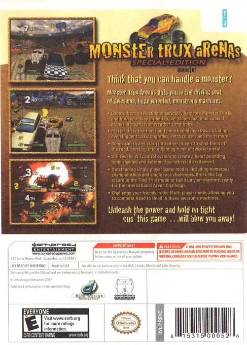 Monster Trux: Arenas box back