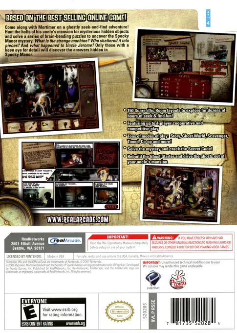 Mortimer Beckett and the Secrets of Spooky Manor box back