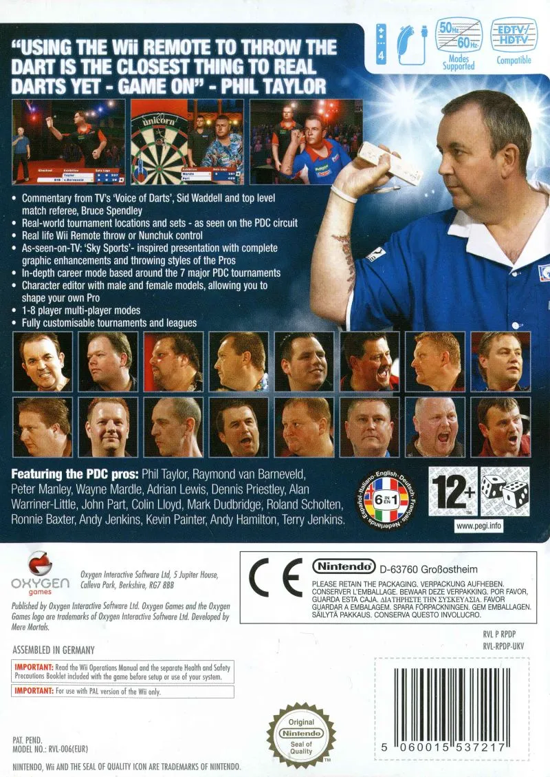 PDC World Championship Darts 2008 box back