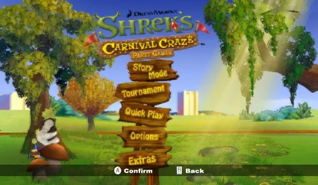 Backdrop artwork for Shrek's Carnival Craze: Party Games