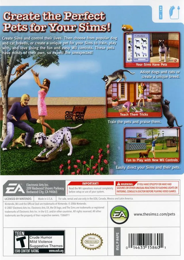 The Sims 2: Pets box back