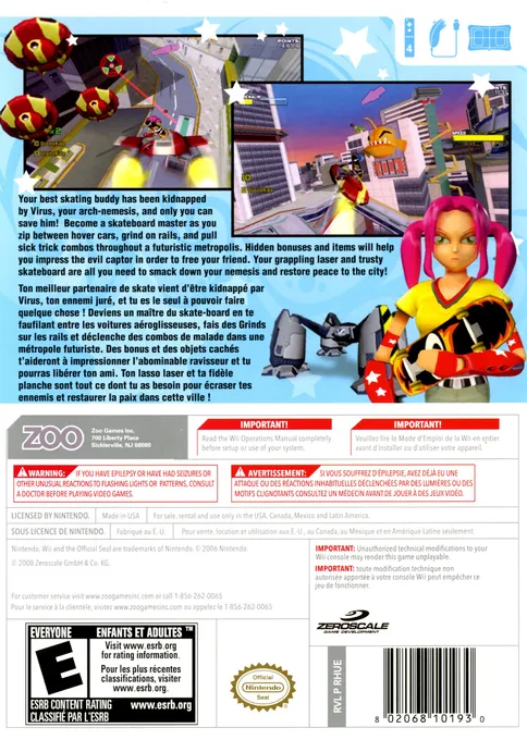 Skate City Heroes box back