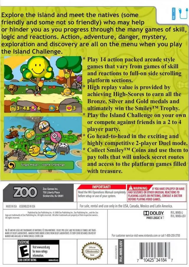Smiley World: Island Challenge box back