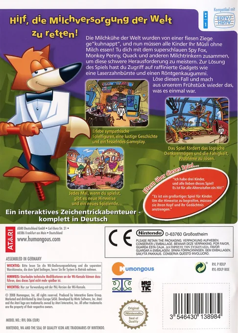 Spy Fox In Dry Cereal box back