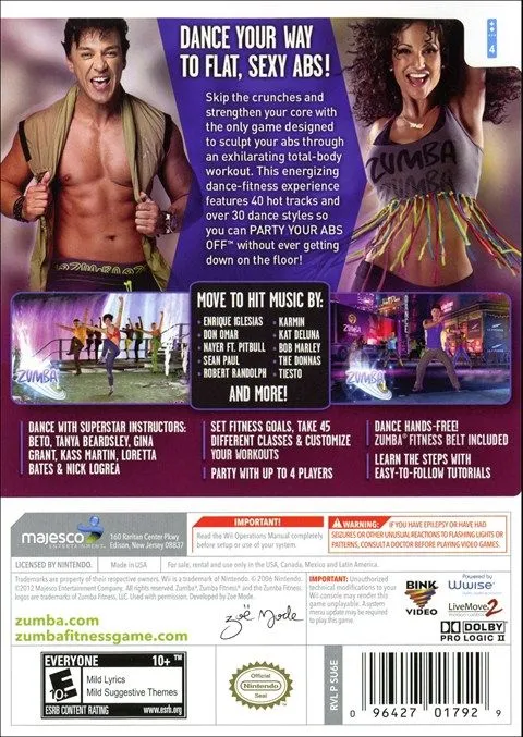 Zumba Fitness Core box back