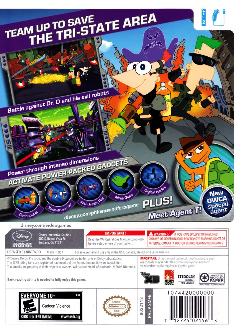 Phineas and Ferb: Across the 2nd Dimension box back