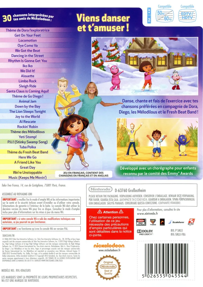 Nickelodeon Dance box back