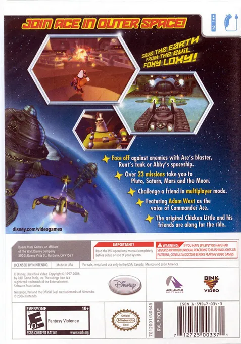 Chicken Little: Ace in Action box back
