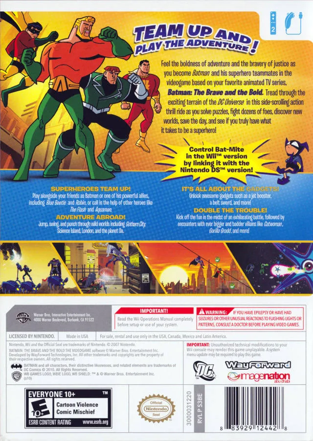 Batman: The Brave and the Bold: The Videogame box back