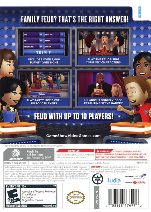 Family Feud: 2012 Edition box back