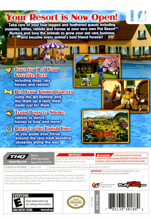 Paws & Claws: Pet Resort box back