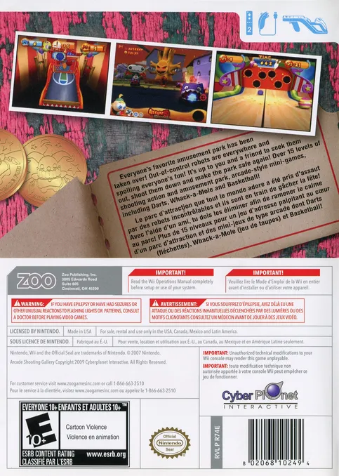 Arcade Shooting Gallery box back