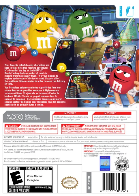 M&M's Adventure box back