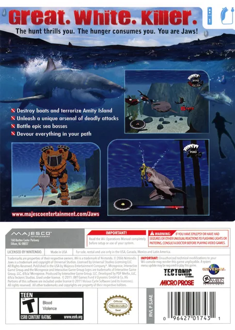 JAWS: Ultimate Predator box back