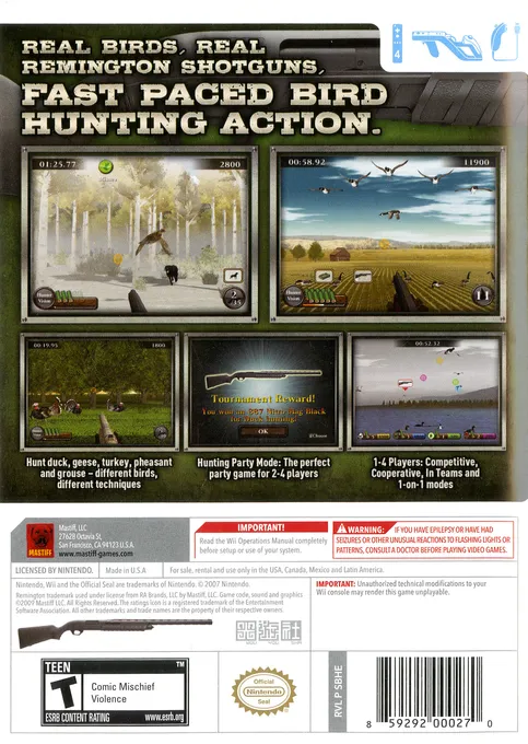 Remington Great American Bird Hunt box back