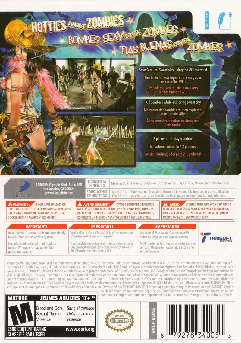 Onechanbara: Bikini Zombie Slayers box back