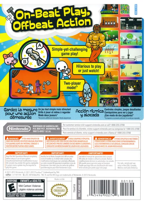 Rhythm Heaven Fever box back