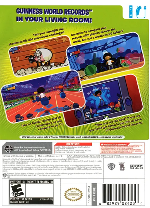 Guinness World Records: The Videogame box back