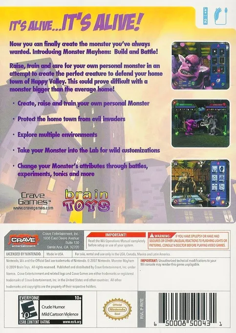 Monster Mayhem: Build and Battle box back