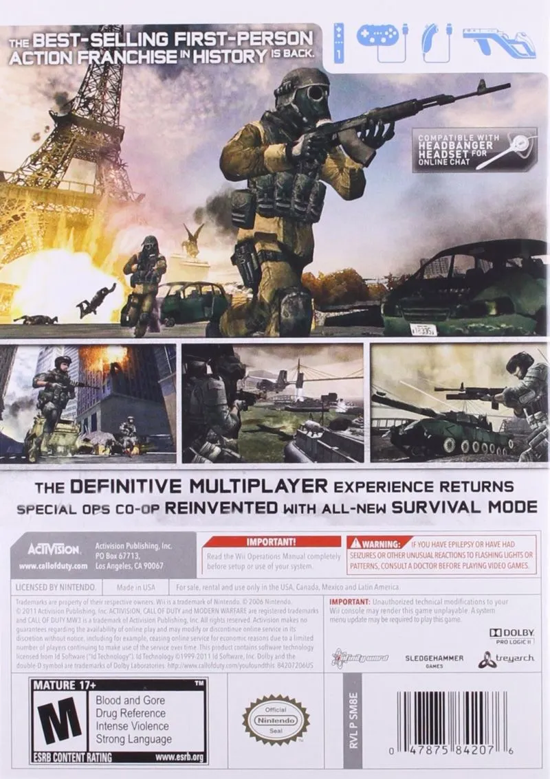 Call of Duty: Modern Warfare 3 box back