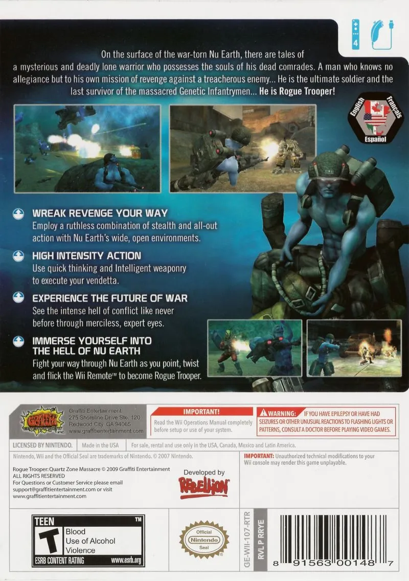 Rogue Trooper: Quartz Zone Massacre box back