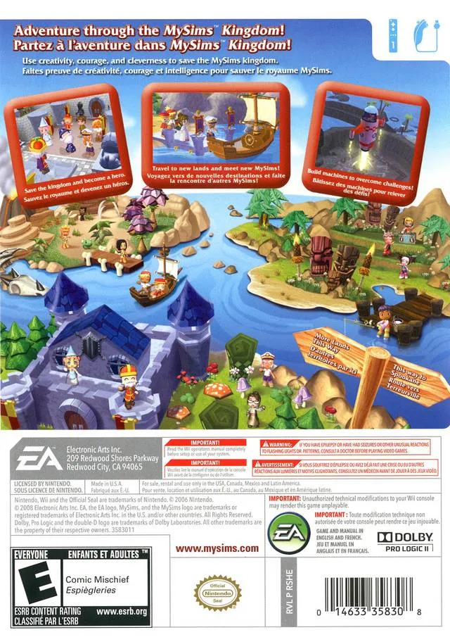 MySims Kingdom box back