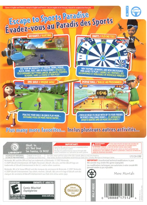 Vacation Sports box back