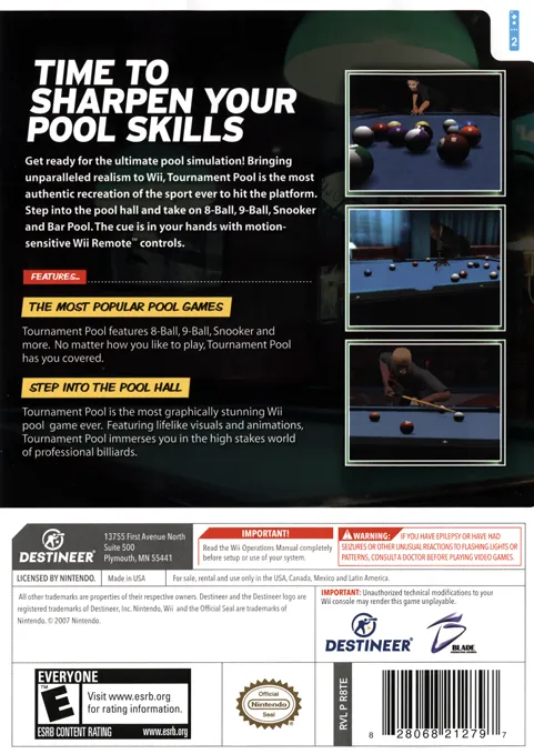 Tournament Pool box back