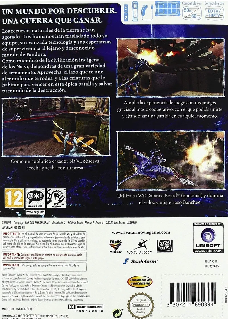 James Cameron's Avatar: The Game box back