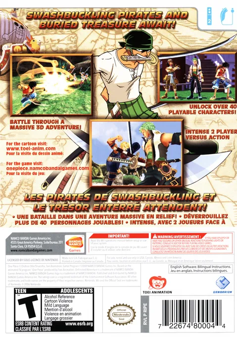 One Piece: Unlimited Adventure box back