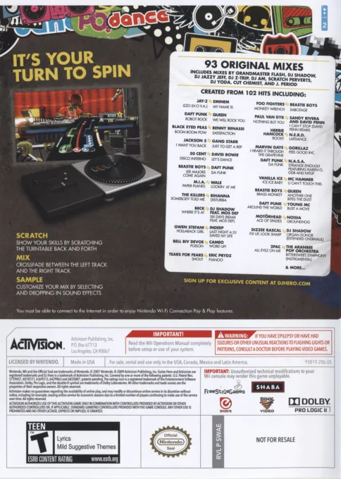 DJ Hero box back