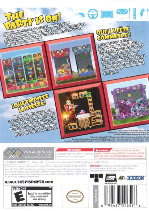 Tetris Party Deluxe box back