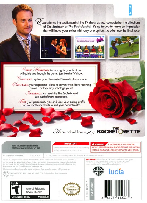 The Bachelor: The Video Game box back