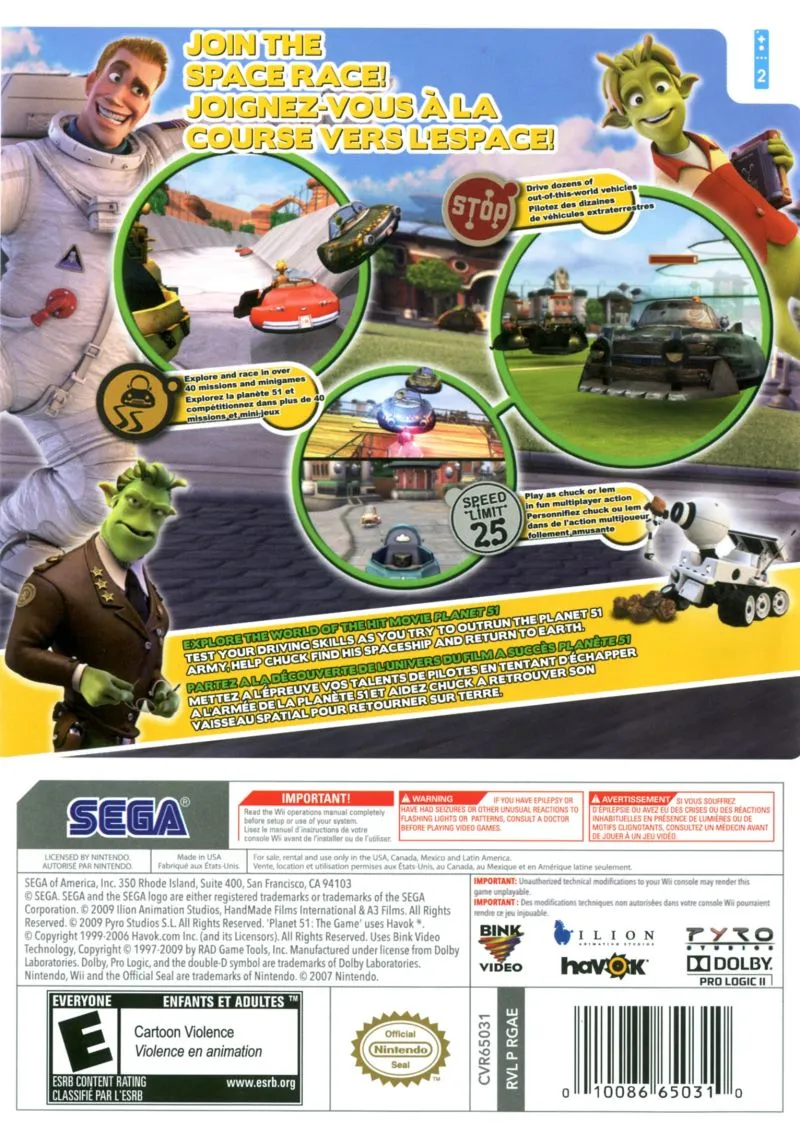 Planet 51: The Game box back