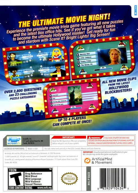 Scene It? Bright Lights! Big Screen! box back