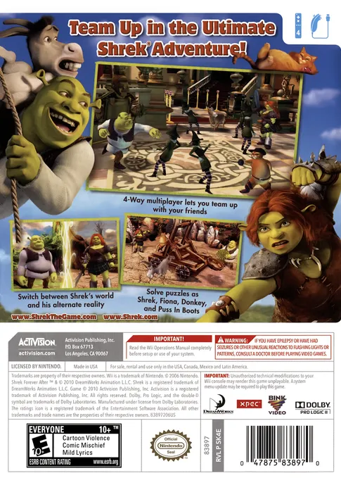 Shrek Forever After box back