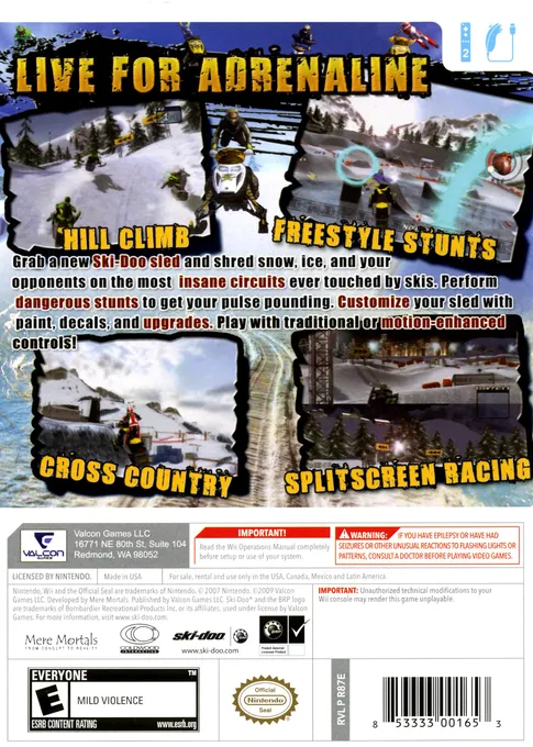 Ski-Doo: Snowmobile Challenge box back