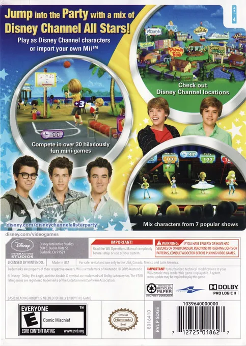 Disney Channel: All Star Party box back
