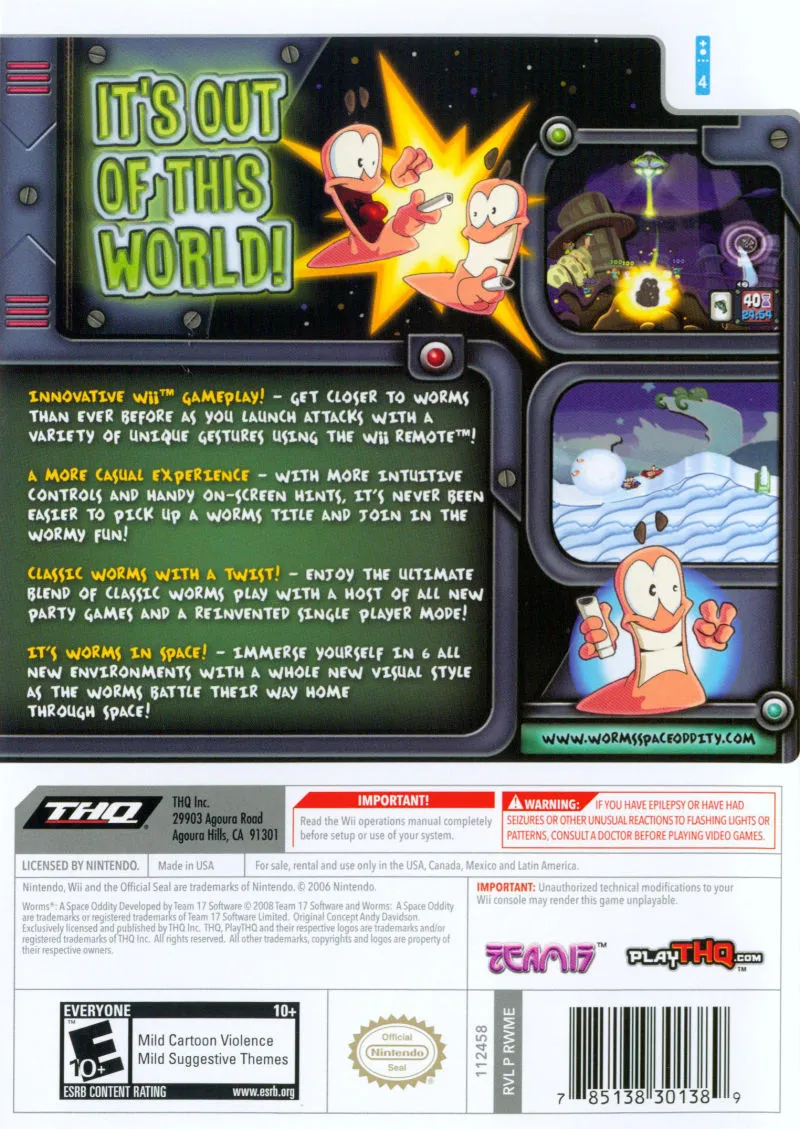 Worms: A Space Oddity box back