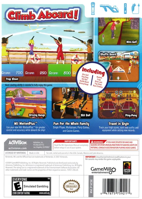 Cruise Ship Vacation Games box back