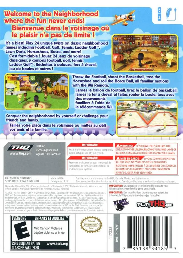 Neighborhood Games box back