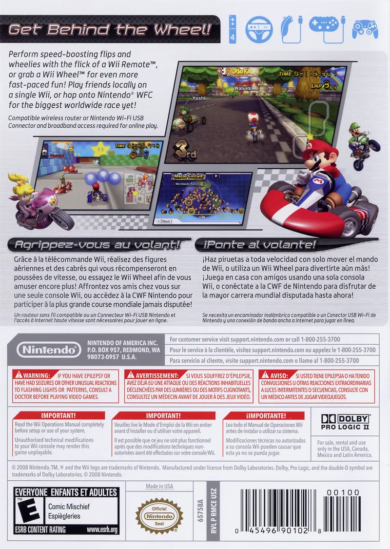 Mario Kart Wii Kustom Wii box back